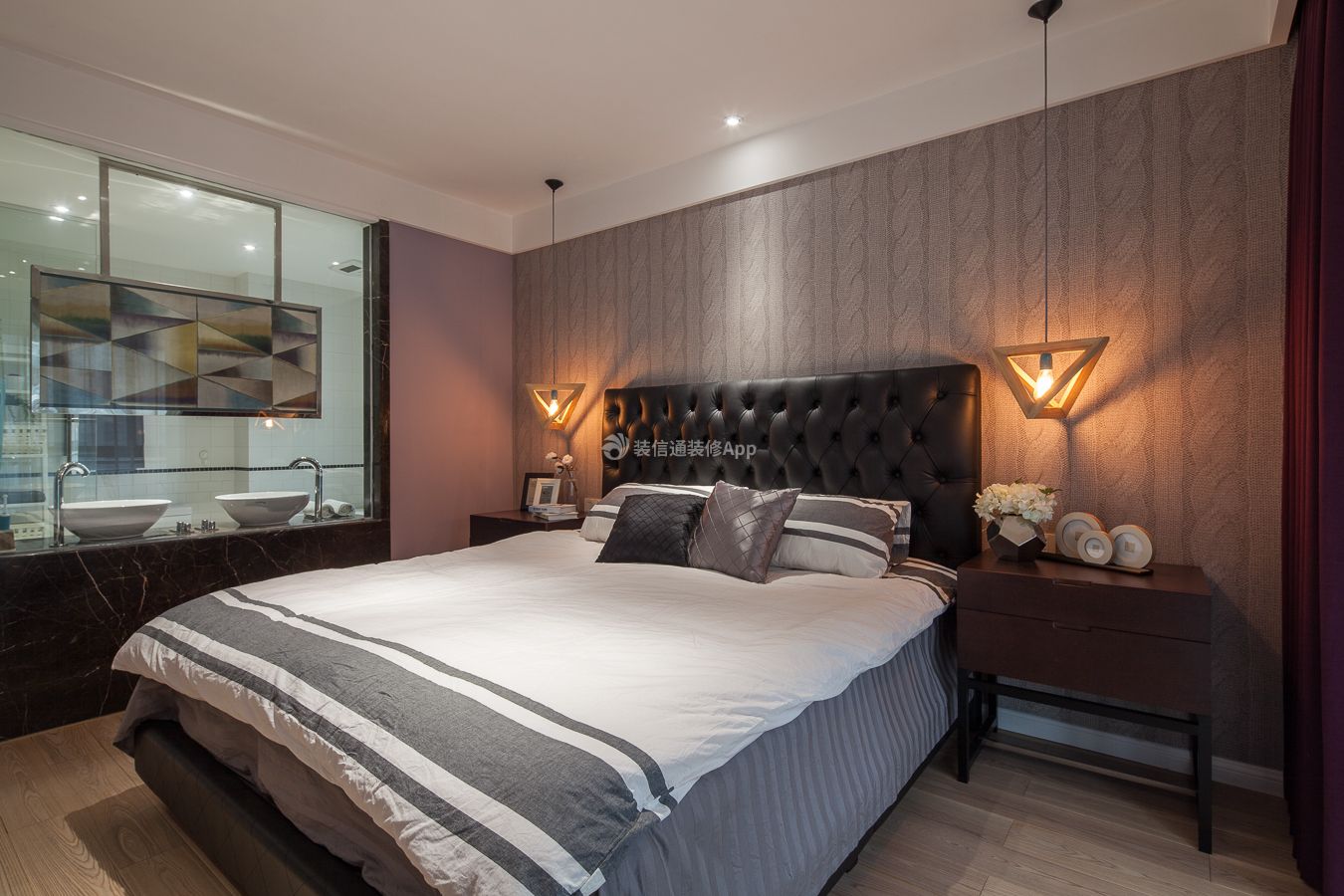 舜和慢城现代风格卧室床头创意灯具装修效果图