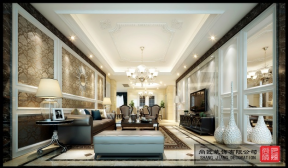 南江名邸240平米欧式客厅装修设计效果图欣赏