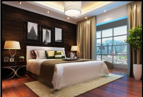 玫瑰星城800平米现代别墅卧室背景墙装修设计效果图欣赏