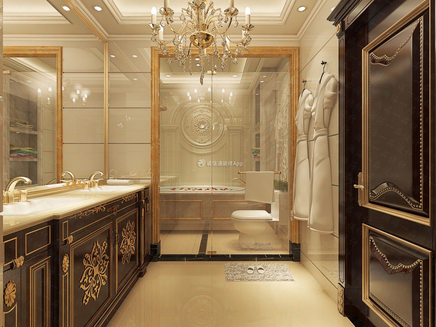 2020卫生间浴室柜图片欣赏 巴洛克风格卫生间 卫生间浴室柜装修效果图