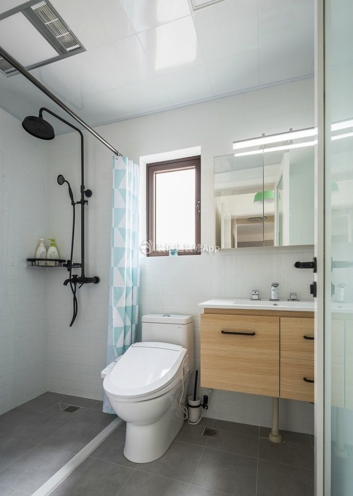 绿地新都市北欧风格卫生间浴室浴帘隔断设计图