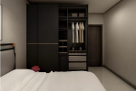 江南文枢苑98平米二居中式卧室衣柜装修设计效果图