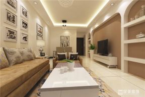 正恒国际现代简约64平二居室客厅装修案例
