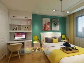金域丽江120平米美式卧室背景墙装修设计效果图欣赏