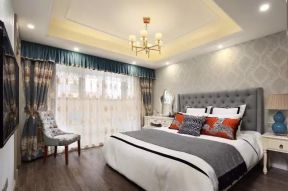 首开琅樾美式风格卧室床头壁纸装饰设计图赏析