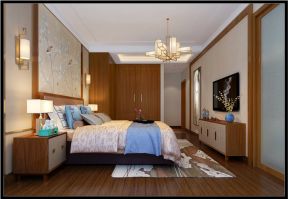 润和花园新中式158平四居室卧室装修案例