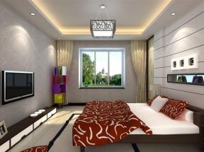 襄阳汉江梦78平米二居现代卧室装修设计效果图