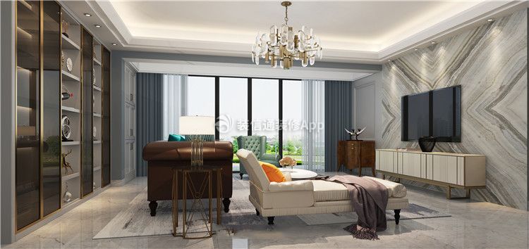 华颢豪庭欧式165平大平层客厅装修案例