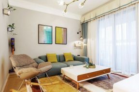 麒龙国际88平米二居现代沙发背景墙装修设计效果图