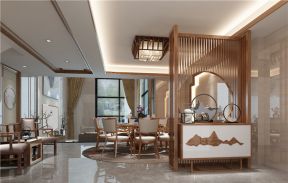 誉港湾花园新中式290平别墅餐厅装修案例