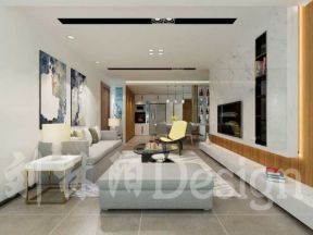 润和紫郡121平米三居现代客厅沙发装修设计效果图