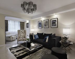 棕榈印象130平米三居现代沙发背景墙装修设计效果图