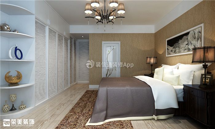 现代风格158平四居室卧室装修效果图片