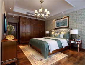 保利国际中式142平三居室卧室装修案例