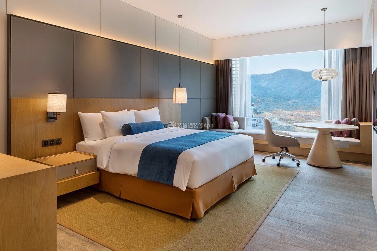 杭州现代时尚酒店客房床头吊灯设计装修图片