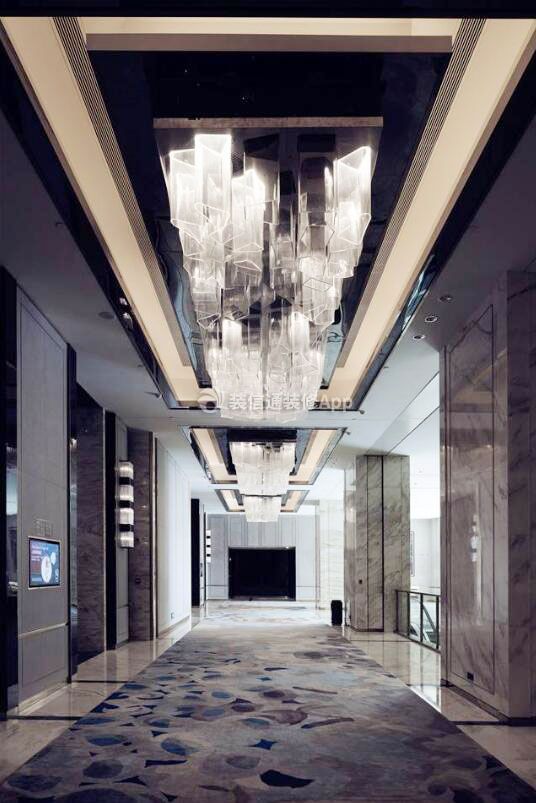 杭州高端酒店裝修走廊吊頂燈具圖片欣賞