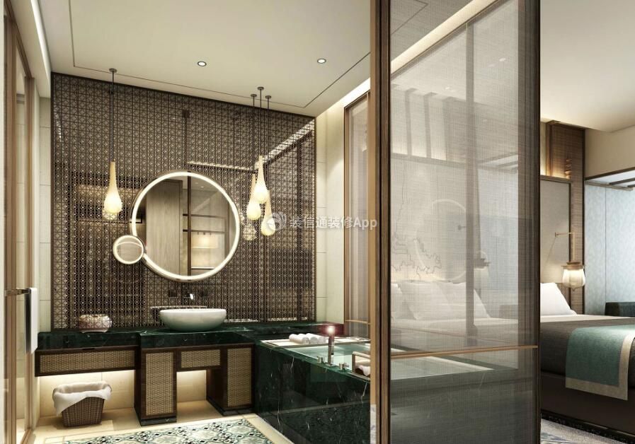 杭州星级酒店客房卫生间浴缸设计装修图片