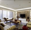 美式风格低调奢华客厅电视墙展示柜家装设计效果图