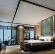 杭州中式风格星级酒店客房整体布置装修图片