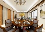 龙湖三千庭新中式110平三居室餐厅装修案例