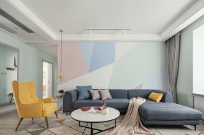 天浩上元郡140平米三居现代沙发背景墙装修设计效果图