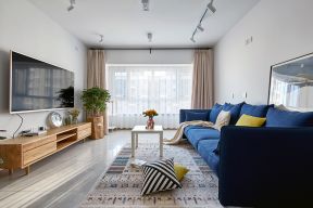  2020家居客厅蓝色沙发图片 2020小户型客厅蓝色沙发搭配