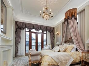 美式风格低调奢华家装卧室床幔设计效果图