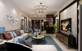 龙光玖珑湖86平米三居欧式客厅沙发装修设计效果图欣赏