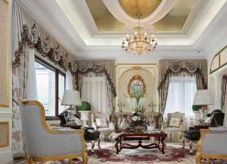 美式古典风格低调奢华客厅灯家装效果图欣赏