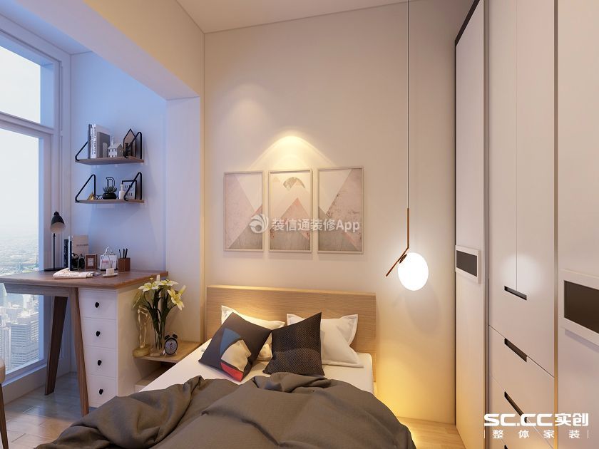 72平米两居室现代风格卧室装修效果图片