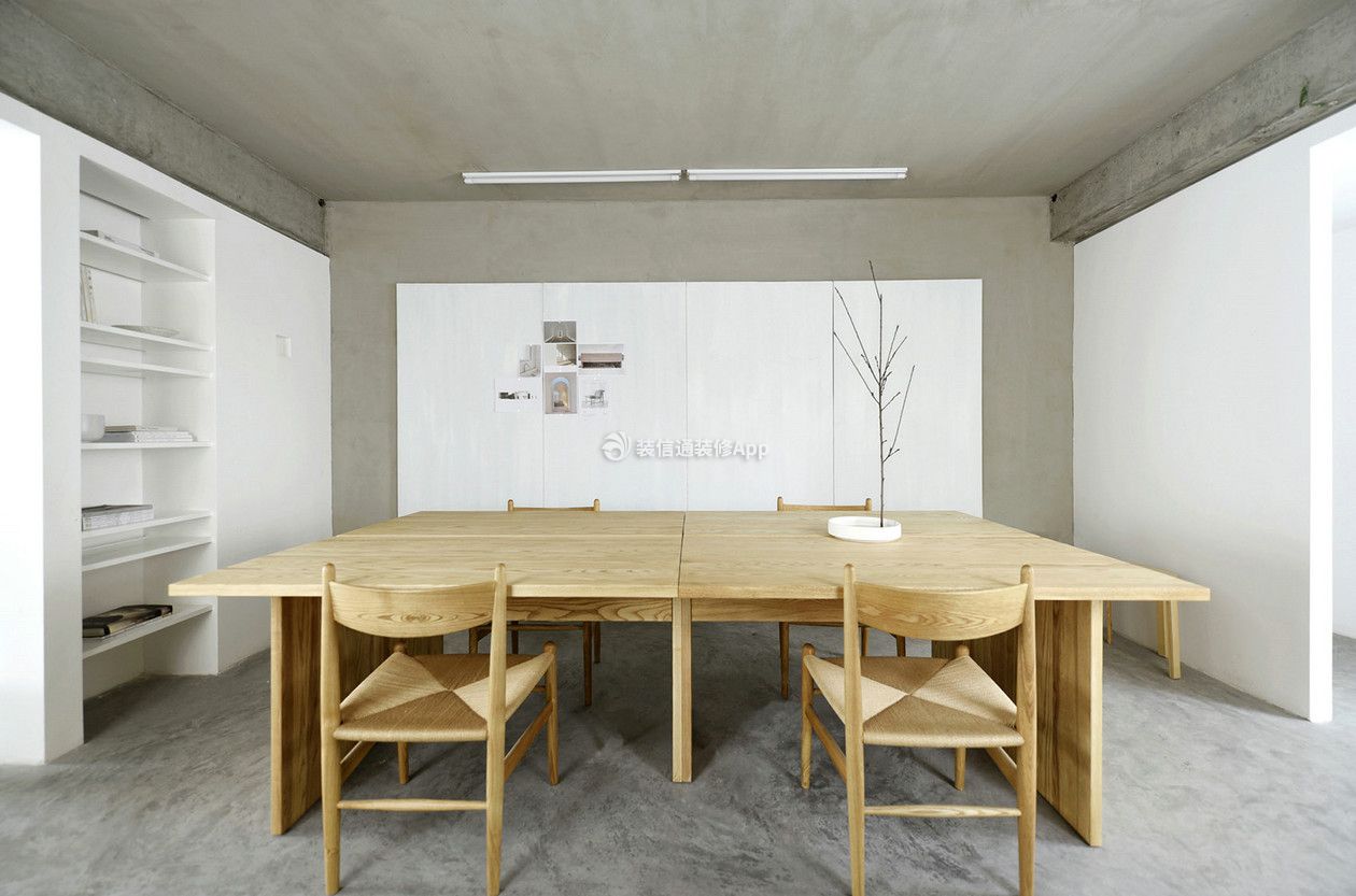 杭州极简风格公司办公室木质办公桌装修效果图