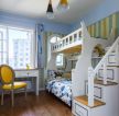 12平简欧风格儿童房高低子母床设计装修效果图