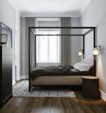 2023小型公寓卧室四柱床装修设计图片