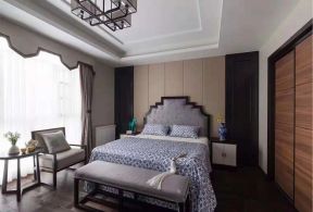 丽晶港中式148平四居室卧室装修案例