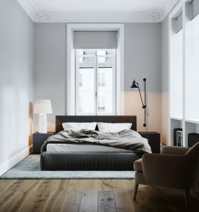 北欧风格小型公寓卧室木地板设计图片