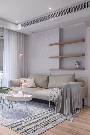黄山新城北欧风格小户型客厅沙发摆放设计效果图