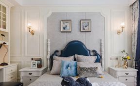 御景蓝湾欧式风格卧室床头背景墙壁灯设计图片