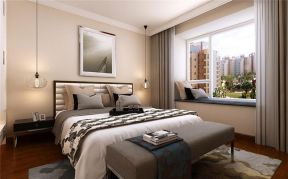 玺龙湾现代140平四居室卧室装修案例