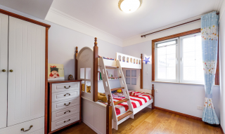 12平美式风格家庭儿童房斗柜装修设计效果图