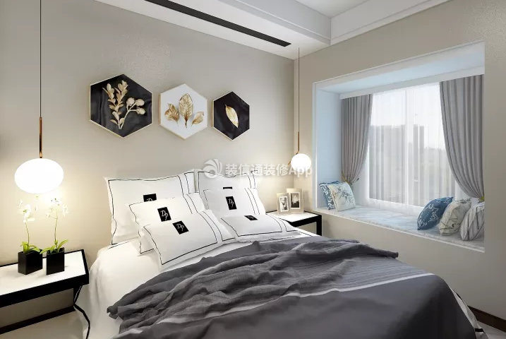 现代简约风格家庭卧室小飘窗设计效果图欣赏