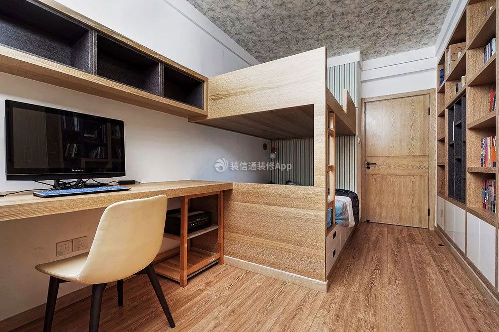 115平米现代风格儿童房高低床装修效果图片大全