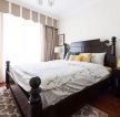 115平米美式古典风格卧室实木床装修效果图片