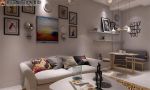 禧悦湾75平现代风格小复式客厅沙发摆放设计图