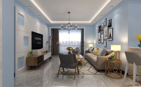 华骊茗城105平现代风格客厅沙发背景墙设计效果图