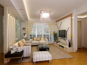 襄阳红星国际140平米田园客厅装修设计效果图欣赏