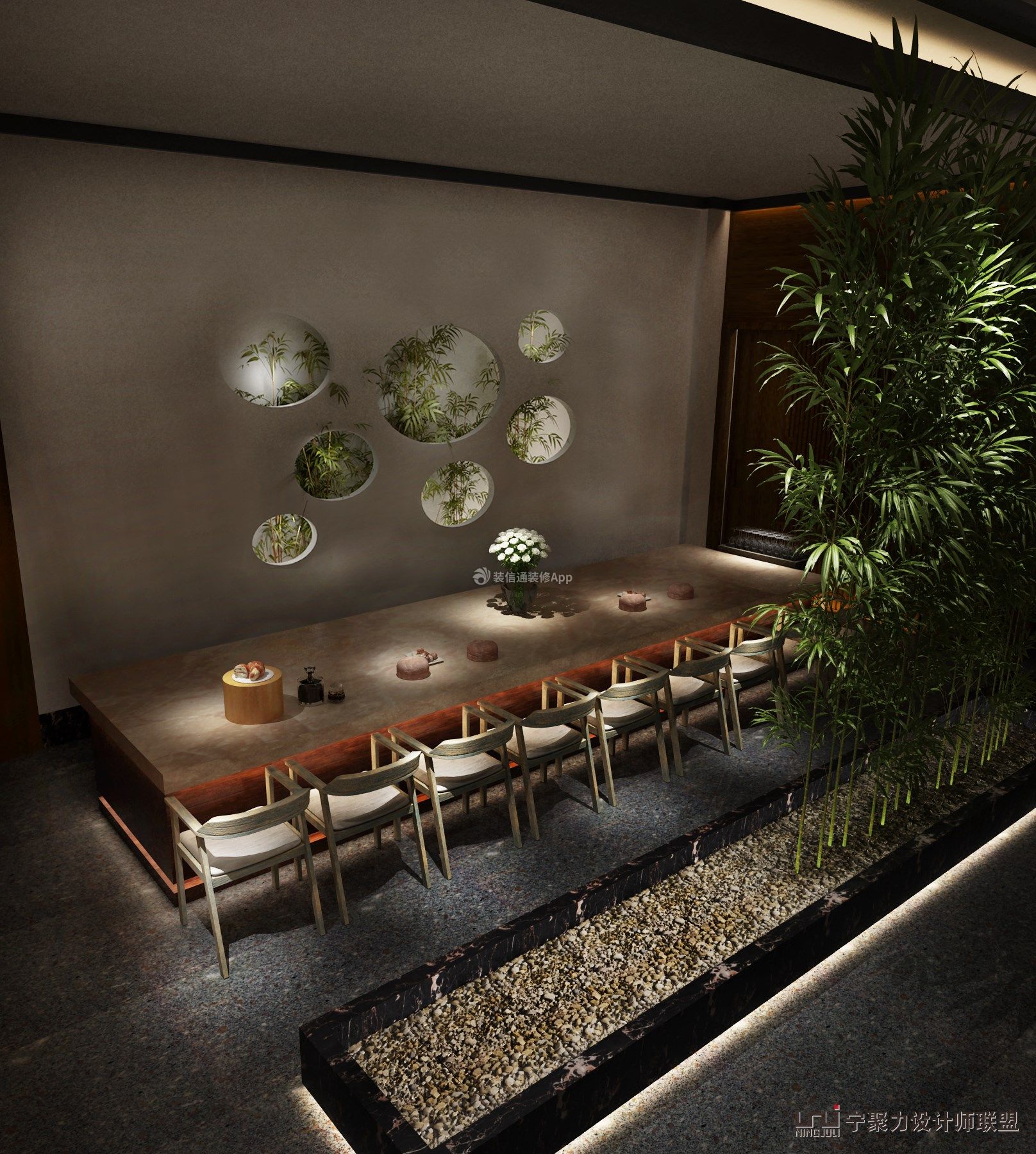 300平米沈阳现代餐厅背景墙设计装修设计效果图欣赏