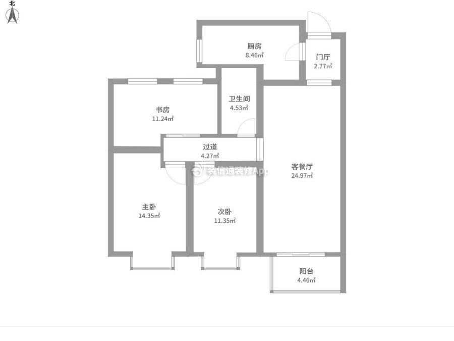 華美翡麗山3室戶型圖圖片