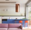 80平房屋室内开放式厨房橱柜颜色搭配设计图
