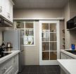 80平简欧风格房屋厨房玻璃门设计图片赏析