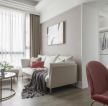 74平现代风格两居客厅白色沙发装修设计效果图